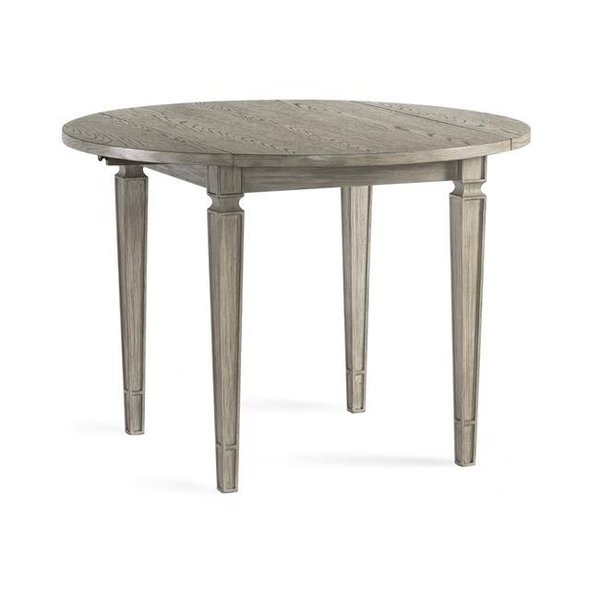 Bassett Bassett 1153-DR-706 Bellamy Dropleaf Round Dining Table; Ash Grey - 42 x 30 in. 1153-DR-706